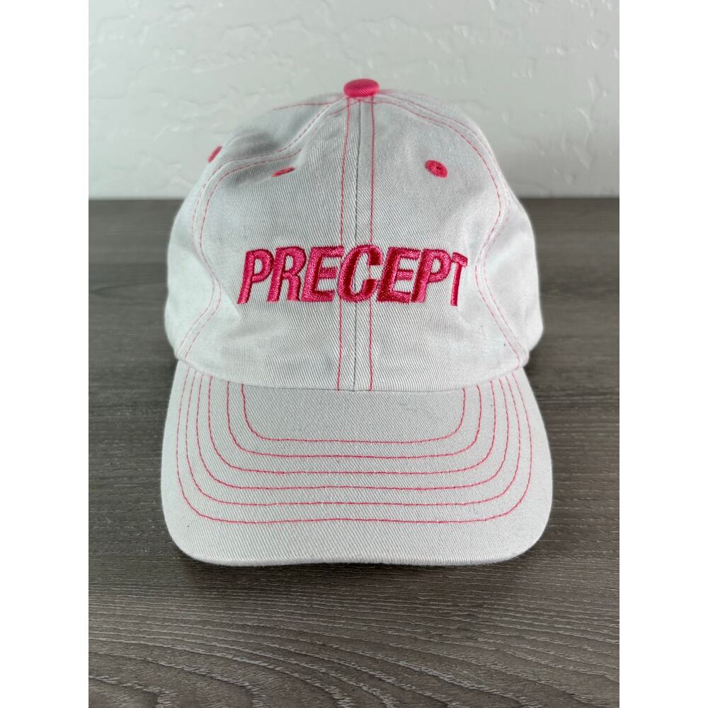 Precept‎ Gold White Pink Women's Adjustable Hat Cap- EUC